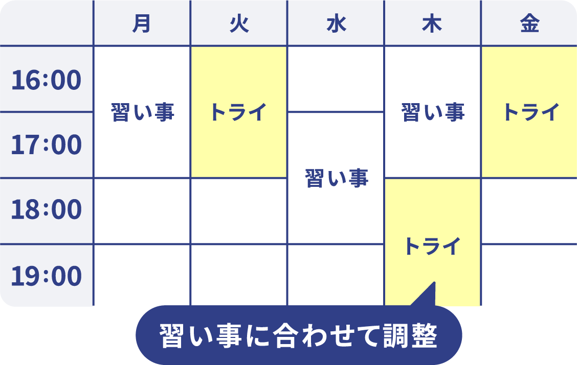 習い事に合わせて調整