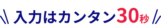 入力はカンタン30秒